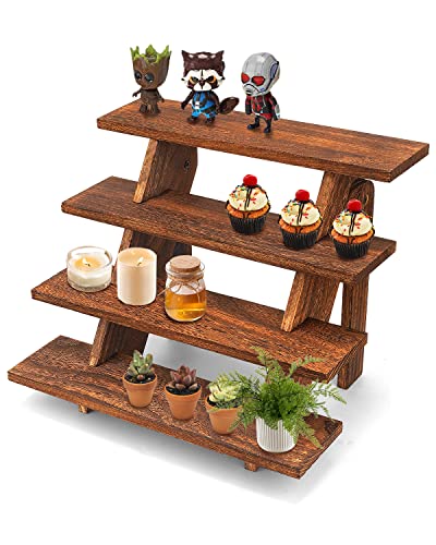 Wooden Display Stand Wood Cupcake Stands Tool Free, Rustic Risers For Display Ideal Craft Funko Pop Shelves, Table Display Stand For Vendors, Farmhouse Cupcake Stand For 24 Cupcakes, Wood Riser