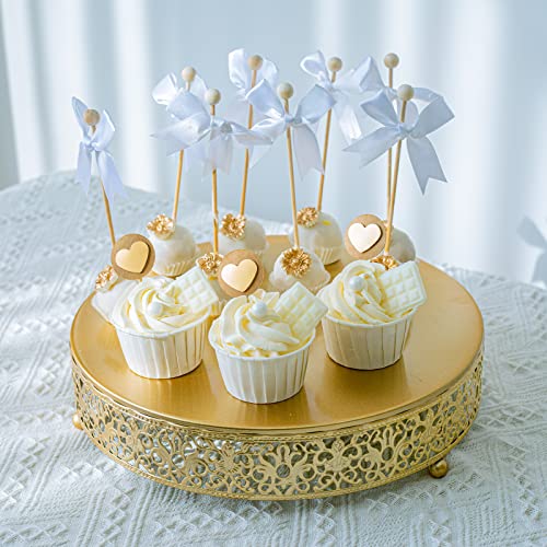 GPUSFAK 113 Pcs Gold Cake Stands Set, Metal Cake Dessert Table Display Tiered Cupcake Holder Candy Plate for Wedding Birthday Party Baby Shower Celebration Decor