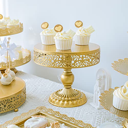 GPUSFAK 113 Pcs Gold Cake Stands Set, Metal Cake Dessert Table Display Tiered Cupcake Holder Candy Plate for Wedding Birthday Party Baby Shower Celebration Decor