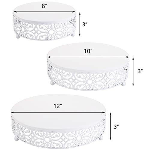 Hedume 3-Piece Cake Stand Set, Round Metal Cake Stands, Dessert Cupcake Stands, Cupcake Pastry Candy Plate for Wedding, Event, Birthday Party