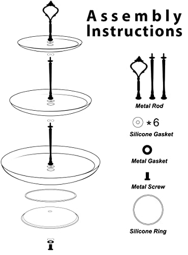 PUWWOT Gold Metal Tiered Cupcake Stand, Stainless Steel 3 Tier Cupcake Display Tower, Cake Stand, Pastry Dessert Holder for Baby Shower Birthday Party Wedding (Stainless Steel Golden)