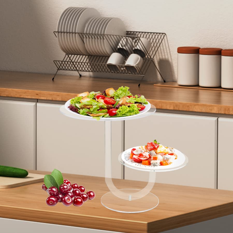 J Cake Display Stand 2 Tier Acrylic Cupcake Tower Display Premium Cupcake Holder Dessert Tree Tower for Birthday Cady Bar Party Décor Weddings Birthday Parties Events (Premium Acrylic 10")