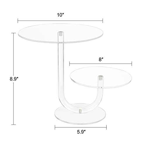 J Cake Display Stand 2 Tier Acrylic Cupcake Tower Display Premium Cupcake Holder Dessert Tree Tower for Birthday Cady Bar Party Décor Weddings Birthday Parties Events (Premium Acrylic 10")