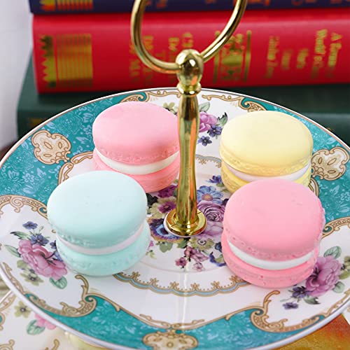 fanquare 3 Tier Porcelain Cake Stand, Blue Vintage Cupcake Stand, Display Tower Tray for Party, Birthday, Wedding