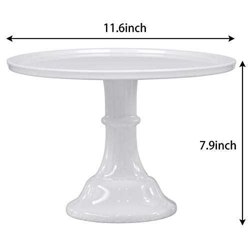 KLASKWARE Round Cake Stand 11" Melamine Cake Display Stand Dessert Cupcake Display Tray for Graduation,Wedding,Birthday,Party,Baby Shower,Anniversary,Ceremony,Christmas (White