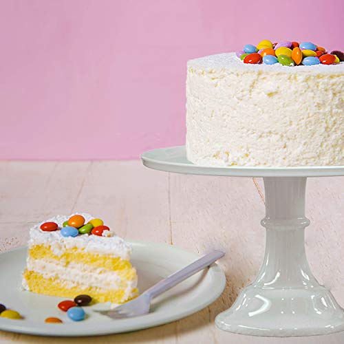 KLASKWARE Round Cake Stand 11" Melamine Cake Display Stand Dessert Cupcake Display Tray for Graduation,Wedding,Birthday,Party,Baby Shower,Anniversary,Ceremony,Christmas (White