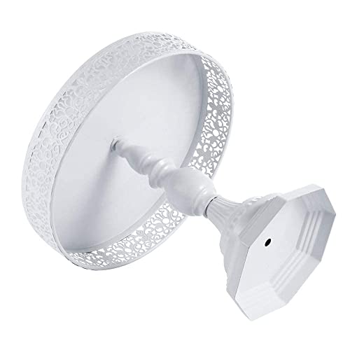 Weharnar White Cake Stand Set of 3 Piece Iron Cupcake Stand Holder Round Dessert Table Display Set Metal Cup Cake Display Plate Serving Tray for Wedding,Birthday Party,Ceremony,Baby Shower