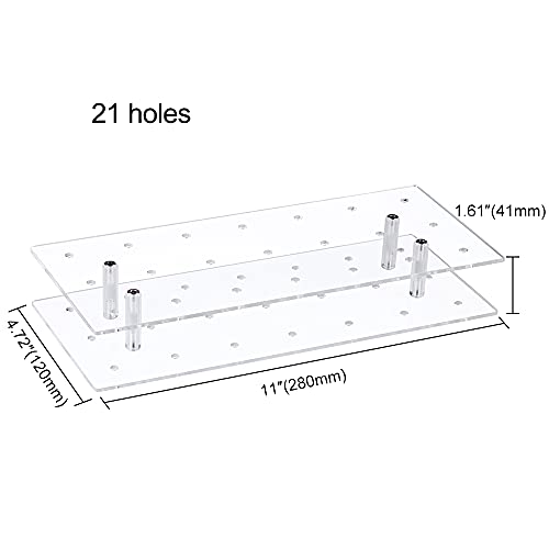 Cake Pop Stand, 1 Pack Acrylic Lollipop Holder 21 Hole Clear Weddings Showers Birthday Parties Anniversaries Halloween Candy Decorative