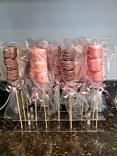 Cake Pop Stand, 1 Pack Acrylic Lollipop Holder 21 Hole Clear Weddings Showers Birthday Parties Anniversaries Halloween Candy Decorative