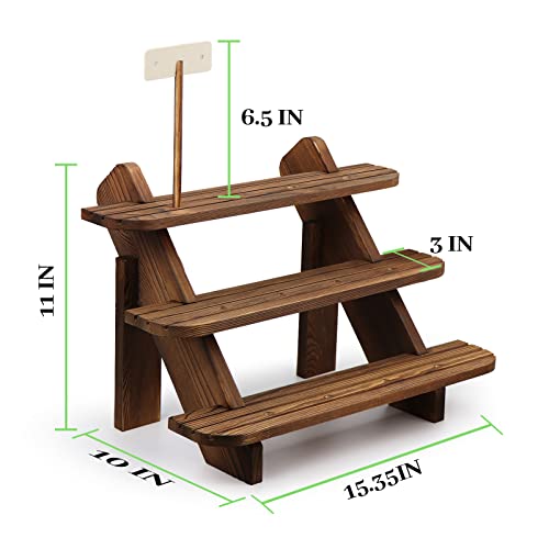 FTUREERA Display Stand, Wood 3 Tier Display Riser for Cupcake Stand, Craft Display, Earring Display Stands, Table Display Stand Selling For Vendors