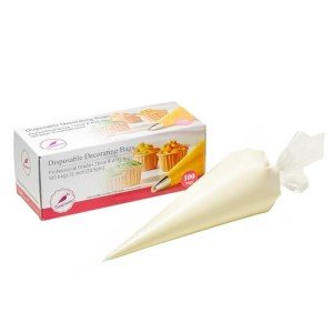 Keenpioneer Piping Bag - Disposable Cake Decorating Bag 100 Count (12 inch, Clear)