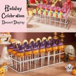 Goabroa Cake Pop Display Stand with 100 PCS Cake Pop Sticks and 100 PCS Wrappers Kit, 21 Holders Clear Acrylic Cakepop Making Accessories for Weddings Baby Showers Halloween