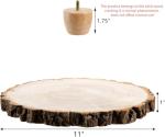 Frcctre 11 Inch Wood Cake Stand, Round Wooden Cupcake Pedestal, Paulownia Wood Slice with Legs, Rustic Cake Holder Wooden Serving Tray Serving Board Display Wood Stand and Plant Stand