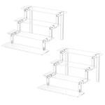 WINKINE Acrylic Display Stands, 2 Pack Clear Acrylic Display Risers Compatible with Funko Amiibo POP Figures, 4 Tier Cupcakes Dessert Stand Perfume Organizer Perfume Stand for Cabinet, Countertops