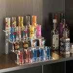 WINKINE Acrylic Display Stands, 2 Pack Clear Acrylic Display Risers Compatible with Funko Amiibo POP Figures, 4 Tier Cupcakes Dessert Stand Perfume Organizer Perfume Stand for Cabinet, Countertops