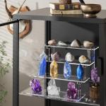 WINKINE Acrylic Display Stands, 2 Pack Clear Acrylic Display Risers Compatible with Funko Amiibo POP Figures, 4 Tier Cupcakes Dessert Stand Perfume Organizer Perfume Stand for Cabinet, Countertops