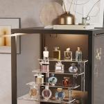 WINKINE Acrylic Display Stands, 2 Pack Clear Acrylic Display Risers Compatible with Funko Amiibo POP Figures, 4 Tier Cupcakes Dessert Stand Perfume Organizer Perfume Stand for Cabinet, Countertops