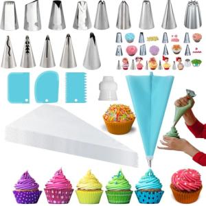 Piping Bags and Tips Set for Beginners, Cake Decorating Supplies Kit for Baking with Pastry Bags and Tips, Icing Tips, Couplers,Silicone Ties,Cake Decorating Tools for Cupcake Cookies Decoration