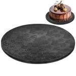 Black Round Tray 12 Inch Cardboard Circles Black Cake Board Cake Drum Wrap Covering Display Board Round Cardboard Cake Rounds - BURIUS