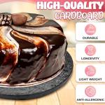 Black Round Tray 12 Inch Cardboard Circles Black Cake Board Cake Drum Wrap Covering Display Board Round Cardboard Cake Rounds - BURIUS