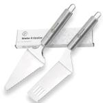 Pie Server Spatula and Cake Cutter Slicer, Stainless Steel Set - Kitchen Essentials for Cutting & Serving Desserts, Brownies, Lasagna