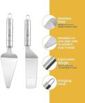 Pie Server Spatula and Cake Cutter Slicer, Stainless Steel Set - Kitchen Essentials for Cutting & Serving Desserts, Brownies, Lasagna