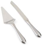 Stainless Steel Cake Serving - Cake Knife and Server Set - Cake Serving Set With Serrated Blade for Easier Cutting - Silver -Holidays, Birthdays, Wedding, Anniversary