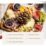 Cake Stand with Acrylic Dome Lid 2-in-1 Multifunctional Rectangular Shatterproof Dessert Table Display Set with Acacia Wood Serving Platter, Veggie Tray, Fruit Bowl, Donut Stand Plate by Homesphere