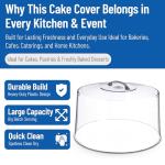 Carlisle FoodService Products 251207 Shatterproof 12" Cake Cover / Dome, 6.5" Tall