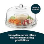 Libbey Selene 6-in-1 Multiuse Glass Server, Punch Bowl, Chip and Dip Bowl, Cake Stand