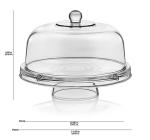 Libbey Selene 6-in-1 Multiuse Glass Server, Punch Bowl, Chip and Dip Bowl, Cake Stand