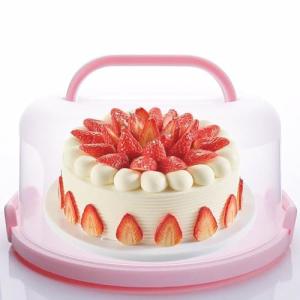 NVAZIOP Large 10 Inch Cake Carrier Keeper Stand with Handles and Lids Container for Transport Cake Holder Tray with Cover Round Cupcake Storage Kitchen Cooking Box Large