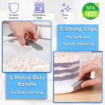 JOEY'Z EXTRA LARGE Cake Carrier/Storage Container With Server Holds up to 12 inch 3-layer cake, White Gray Translucent Dome - Transports Cakes, Pies, or Other Desserts