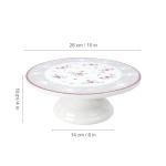 fanquare 10 Inch Floral Porcelain Cake Stand, Pink Rose Dessert Plate, Vintage Tea Cake Stand