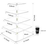 Vdomus 5-Tier Acrylic Cup cake Stand Display Tower with LED String Lights, Dessert Tree Tower Display Tiered Cupcake Stand Holder Platter for Birthday Wedding Party Celebration, Warm