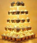 Vdomus 5-Tier Acrylic Cup cake Stand Display Tower with LED String Lights, Dessert Tree Tower Display Tiered Cupcake Stand Holder Platter for Birthday Wedding Party Celebration, Warm