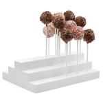 Darware Wooden Cake Pop Stand; Tiered Treat Holder (24-Hole, White)