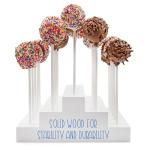 Darware Wooden Cake Pop Stand; Tiered Treat Holder (24-Hole, White)