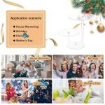 J Cake Display Stand 2 Tier Acrylic Cupcake Tower Display Premium Cupcake Holder Dessert Tree Tower for Birthday Cady Bar Party Décor Weddings Birthday Parties Events (Premium Acrylic 10")