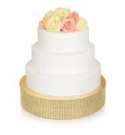 OCCASIONS Bling Wedding Cake Stand (Holds 150 lbs) Cupcake Base, Decorative Centerpiece for Parties (12" Round, Soft Gold)