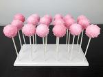 Wood Cake Pop Stand Display - 18 Hole Lollipop Holder, Candy or Sucker Stand for Dessert Table of Wedding, Shower, Birthday Party, White - Fit 5/32" (4mm) Lollipop Sticks