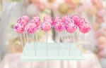Wood Cake Pop Stand Display - 18 Hole Lollipop Holder, Candy or Sucker Stand for Dessert Table of Wedding, Shower, Birthday Party, White - Fit 5/32" (4mm) Lollipop Sticks