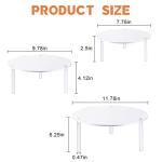 3PCS Round Clear Acrylic Cake Stands Transparent Stackable Cake Holder for Cupcake Dessert Cake Pizza Cookie for Wedding, Birthday, Party, Baby Shower Decoration