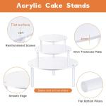 3PCS Round Clear Acrylic Cake Stands Transparent Stackable Cake Holder for Cupcake Dessert Cake Pizza Cookie for Wedding, Birthday, Party, Baby Shower Decoration