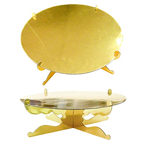 1-Tier Gold Round Cardboard Cupcake Stand Dessert Stand Reusable Birthday Wedding New Year Decoration Mini Cake Stand 2pcs