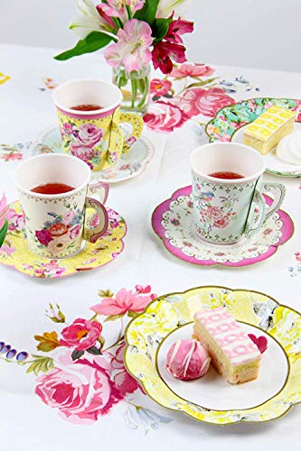 Talking Tables Vintage Tea Party Supplies | Floral Paper Plates, Napkins, Tea Cups and Saucer Sets | Great for Tea Parties, Weddings, Bridal and Baby Showers and Birthday Parties