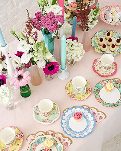 Talking Tables Vintage Tea Party Supplies | Floral Paper Plates, Napkins, Tea Cups and Saucer Sets | Great for Tea Parties, Weddings, Bridal and Baby Showers and Birthday Parties