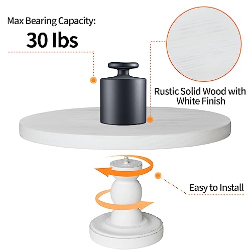 Baking Cake Stand with Cake Board, Set of 2 Decorating Supplies Cake Stand, Farmhouse Dessert Cupcake Pastry Display Stand for Wedding,Wooden Cupcake Stand Holder for Party Cake Holder Dessert Display Plate Serving Tray for Baby Showerr (White-2)