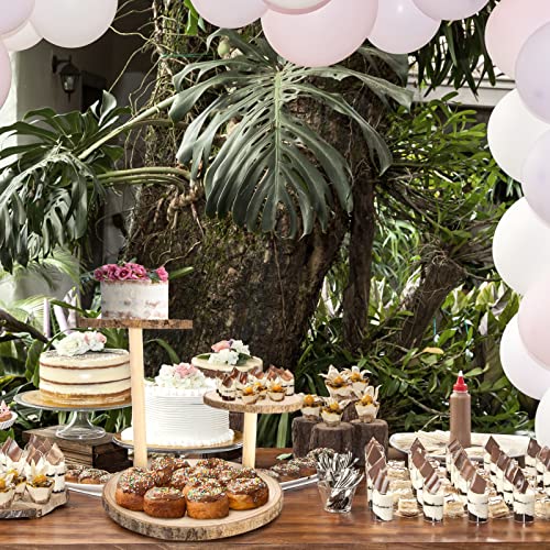 Ayfjovs 3 Tiered Wood Cupcake Stand, Rustic Wood Cake Stand, Wood Dessert Display Tray, Detachable Wood Slices Cake Stands for Party and Wedding Decoration