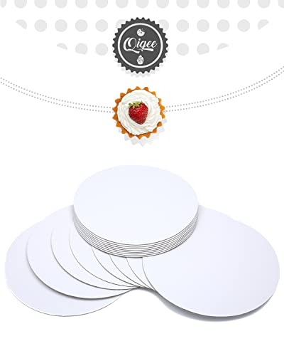 40-Packs Cake Boards Round 10 Inch White Cake Circles Rounds Base Food-Grade Cardboard Cake Plate（Thinner But Stronger） qiqee